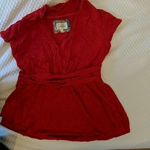 Deletta size S red ruched top- Anthropologie